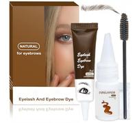 2-in-1 Dark Brown Brow and Lash Tint Kit - Eyelash & Eyebrow Dye Dark Brown Set - Long-Lasting, Waterproof Dye for Natural-Looking Brows & Lashes - Fast, Easy Application