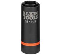 2-in-1 Deep Impact Socket, 6-Point 7/8-Inch and 11/16-Inch Hex Sizes, Use with Impact Wrenches BAT20-CW, BAT20-CW Klein Tools 66064