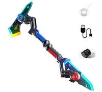 2-in-1 Deformable Mechanical Sword Axe, Interstellar Spark Battle Blade with LED Light-up Blades & Spray Mist Sound Effects, Transformable Light Up Axe Sword Toy Creative Cosplay Prop for Boys (Red)