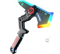2-in-1 Deformable Mechanical Sword Axe,Light Up Spray Sword Toy with LED Sound Effects,Dual Fake Axe Transforming Science Fiction Toy,Holiday Parties & Pretend Battle Play for Kids (B)