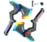 2-in-1 Deformable Mechanical Sword Axe,with 7Color Change LED Light-up Blades & Spray Mist Sound Effects,Transformable Light Up Axe Sword Toy Creative Cosplay Prop for Boys B)