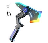 2-in-1 Deformable Mechanical Sword Axe with LED & Sound Effects, Dual Fake Axe Transforming Science Fiction Toy with Vibration Sound Effect, Rechargeable Fake AxeToy with 7Color Change LED Light (A)