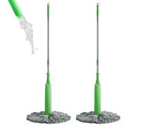 2 In 1 Dehydrated Mop - 1/2pc Self-Wr-inging Twist Mops For Floor Cleaning | Microfiber Floor Mop | 360 Degree S-pin Round Wall Cleaning Mop | Household Cleaning Mops Easy Wring Mop For Wet And Dry