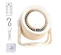 2 in 1 Desk Fan with, USB Rechargeable Remote Control Quiet Silent, Wall Mountable Multi Speed Dimmable LED Fan for Bedroom Office Dorm Home Travel Camping