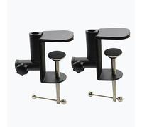 2-in-1 Desktop Fixed Cantilever Bracket, 2 PCS Mic Desktop Accessories Black Metal Tabletop Clamp Mobile Phone Stand Mic Mount Clamp- Adjustable Screw