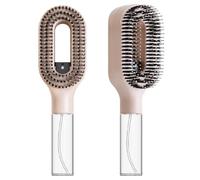 2-in-1 Detangler Hair Brush, With Built-In Mister Spray, Wet & Dry Detangling Brush for Curly, Wavy & Straight Hair | No-Tangle Anti-Frizz Hair Care Brush,Water Reservoir 50ml (Khaki)
