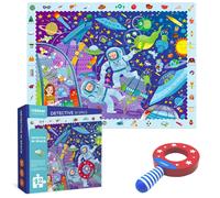 2 in 1 Detective In Space Jigsaw Puzzle with Magnifying Glass