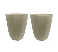 2 in 1 Diamond Design 8L Waste Paper Bin & Plant Pot - Modern Geometric Plastic Rubbish Bin or Decor Indoor Outdoor Planter for Bathroom, Bedroom, Office, Living Room & Balcony (2 x Mirror Grey)