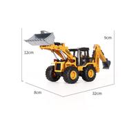 (2 in 1) Diecast Excavator Tractor Cement Truck Car Bulldozer Crane Toy Model Boy Gift Digger Alloy+Plastic