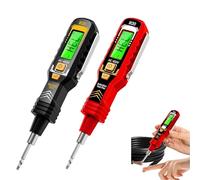 2 in 1 Digital Display Induction Test Pencil,Non-Contact AC Voltage 30-1000V LCD Contact AC 11-450V, Live/Null Wire Buzzer Alarm,Null Wire Judgment (Reb+Black)