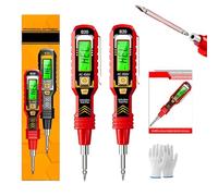 2 in 1 Digital Display Induction Test Pencil, Non-Contact Voltage Tester with LCD Display, Instant Voltage Detection with Zero Risk, Buzzer Alarm for Live/Null Wire Judgment (2Pcs/Red)