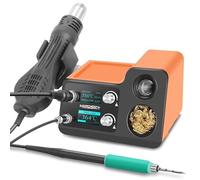 2-in-1 Digital Hot Air Rework and Soldering Iron Station - HandsKit ST12A with Tip and 7 Nozzles