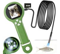 2 in 1 Digital Microscope & Endoscope for Kids, 2" Screen, 8G Card & Lights, 400X USB Rechargeable Handheld Science STEM Gift for Boys Girls Age 5-12, Snake Camera for Outdoor Exploration