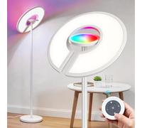 2-in-1 Dimmable LED Floor Lamp, 79 Inch Tall RGB Corner Lamp with Remote Control, 40W + 8W, 4300 Lumens, Adjustable Colour Temperature 2800K-6000K, Ambient LED Standing Lamp Lighting for Living Room