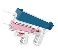 2 in 1 Divided Water Gun for Adults and Children - Large + Small Glock Water Gun - Combinable - Maximum Range 26 Ft - Summer Water Gun for Pool and Beach (Large Blue/Small Pink)