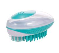 2-in-1 Dog Bath Massage Brush - Green & Blue - ABS Rubber Grooming Tool - 12x8x6.5cm - Box Included