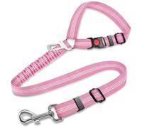 2-in-1 Dog Car Headrest Restraint Adjustable Reflective Pet SeatBelt Clip Buckle Tether For Puppies Large Dogs(Black 2 in1)
