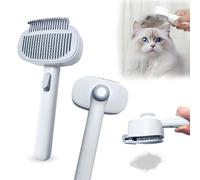 2-in-1 Dog & Cat Grooming Brush - Adjustable Deshedding Comb & One-Touch Clean | Skin-Safe Rake for Mats, Tangles, Shedding | Long/Short Hair Pets