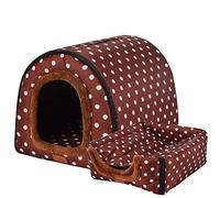 2 in 1 Dog House Cat Igloo,Soft Cat Cave Foldable Dog Bed Tent Nest with Detachable Cushion,Winter Summer Cozy Sleeping Bag for Medium Extra Large Pet