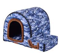 2 in 1 Dog House Cat Igloo,Soft Cat Cave Foldable Dog Bed Tent Nest with Detachable Cushion,Winter Summer Cozy Sleeping Bag for Medium Extra Large Pet