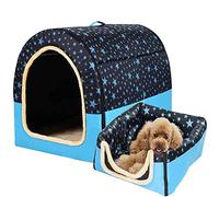 2 in 1 Dog House Cat Igloo,Soft Cat Cave Foldable Dog Bed Tent Nest with Detachable Cushion,Winter Summer Cozy Sleeping Bag for Medium Extra Large Pet