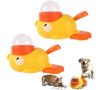 2-in-1 Dog Interactive Slow Feeder & Puzzle Toy, Duck Treat Dispenser, Dog Interactive Duck Shaped Puzzle Food Dispensing Feeder Toy, Anti-Gulping Bowl for Small & Medium Dogs Healthy Eating (A-2 Pcs)