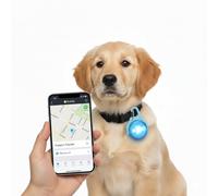 2-in-1 Dog Location Tracker Light Compatible with Apple Find My (iOS Only), Waterproof LED Dog Collar Light, 4 Light Modes, Dual Safety Protection, No Subscription (Blue)