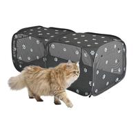 2-in-1 Dog Playpen 46.5''Pop Up Cat Pet Playpen, Assembly-Free Indoor Outdoor Kitten Enclosure, Breathable Cat Cage Portable Puppy Tent Crates Kennel for Small Animals(No Divider, Unified Space)