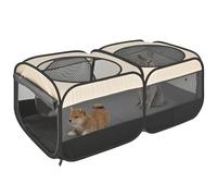 2-in-1 Dog Playpen 46.5''Pop Up Cat Pet Playpen, Assembly-Free Indoor Outdoor Kitten Enclosure, Kitten Pen Cat Cage Portable Puppy Tent Crates Kennel for Small Animals(No Divider, Unified Space)