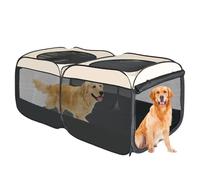 2-in-1 Dog Playpen 73.5''Pop Up Cat Pet Playpen, Assembly-Free Indoor Outdoor Kitten Enclosure, Kitten Pen Cat Cage Portable Puppy Tent Crates Kennel for Small Animals(No Divider, Unified Space)