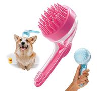 2 in 1 Dog Shampoo Brush Bubble Maker, Soft Silicone Dogs Scrubber for Bathing with Soap Dispenser, Pet Grooming Massage Brushes for Washing Long Short Hair for Dogs,Cats,Pets (Rose Red)