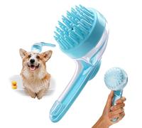 2 in 1 Dog Shampoo Brush Bubble Maker, Soft Silicone Dogs Scrubber for Bathing with Soap Dispenser, Pet Grooming Massage Brushes for Washing Long Short Hair for Dogs,Cats,Pets (Blue)