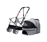 2-in-1 Dog Stroller Foldable Pet Jogger with Mesh Windows Cat Stroller for Small Dogs and Cats Multi-Directional Ventilation Inlet and Outlet Holds Pets Up to 20 Kg / 44 Lbs(Graey)