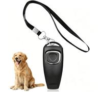 2-in-1 Dog Training Clicker and Whistle, Black Pet Training Clickers with Strap, Durable Positive Reinforcement Training Tool for Puppy Dog Cat for Small Medium Large Pets Recall Command Training