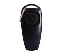 2-in-1 Dog Training Whistle & Clicker Device for Outdoor Pet Behaviour Lifesaving Emergency Tool with Keyring (Black, 3.5x1x7.5cm)