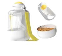 2 in 1 Dog Water Bottle & Food Container for Vizsla, Large Capacity Leak-Proof Pet Travel Water Dispenser with Built-in Bowl, Portable Large Breed Dog Water Bottle for Walking white