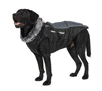 2 in 1 Dog Winter Jacket Works with Harnesses Cozy Waterproof Windproof Reversible Dog Vest Winter Coat Warm Dog Apparel for Cold Weather Dog Jacket for Medium Large Dogs with Furry Collar 2XL-6XL