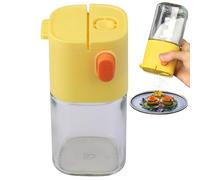 2-in-1 Dosing Control Spice Bottle, Salt and Pepper Shaker, 180ml Kitchen Spice Glass Dispensing Container for Kitchen, Restaurant, Outdoor Grill (Yellow)