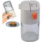 2-in-1 Dosing Control Spice Bottle, Salt and Pepper Shaker, 180ml Kitchen Spice Glass Dispensing Container for Kitchen, Restaurant, Outdoor Grill (Grey)