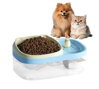 2 in-1 Double Dog Cat Bowls, Pets Water and Food Bowl Set, Automatic Cat Recirculating Live Water Dispenser, Feeding Drinking 81.16oz Big Capacity for Big and Medium Pets