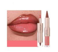 2-in-1 Double-Ended Matte Lip Liner Lipstick & Lip Gloss Duo | Long-Lasting, High-Pigment Smooth Lip Colour for Defined & Glossy Looks (# 04)