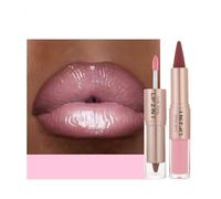 2-in-1 Double-Ended Matte Lip Liner Lipstick & Lip Gloss Duo | Long-Lasting, High-Pigment Smooth Lip Colour for Defined & Glossy Looks (# 09)