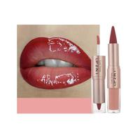 2-in-1 Double-Ended Matte Lip Liner Lipstick & Lip Gloss Duo | Long-Lasting, High-Pigment Smooth Lip Colour for Defined & Glossy Looks (# 10)