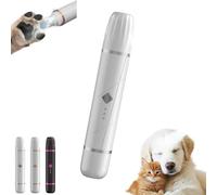 2 in 1 Double Head Dog Clippers Dog Paw Trimmer with LED Light, Low Noise Pet Hair Grooming Trimmer Quiet Nail Grinder Shaver, Cordless Pet Hair Trimmer for Pets Paws, Eyes, Ears, Face, Rump (A)