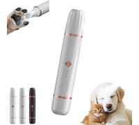2 in 1 Double Head Dog Clippers Dog Paw Trimmer with LED Light, Low Noise Pet Hair Grooming Trimmer Quiet Nail Grinder Shaver, Cordless Pet Hair Trimmer for Pets Paws, Eyes, Ears, Face, Rump (B)