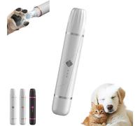 2 in 1 Double Head Dog Clippers Dog Paw Trimmer with LED Light, Low Noise Pet Hair Grooming Trimmer Quiet Nail Grinder Shaver, Cordless Pet Hair Trimmer for Pets Paws, Eyes, Ears, Face, Rump (B)