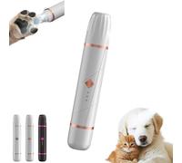 2 in 1 Double Head Dog Clippers Dog Paw Trimmer with LED Light, Low Noise Pet Hair Grooming Trimmer Quiet Nail Grinder Shaver, Cordless Pet Hair Trimmer for Pets Paws, Eyes, Ears, Face, Rump (A)