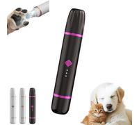 2 in 1 Double Head Dog Clippers Dog Paw Trimmer with LED Light, Low Noise Pet Hair Grooming Trimmer Quiet Nail Grinder Shaver, Cordless Pet Hair Trimmer for Pets Paws, Eyes, Ears, Face, Rump (C)