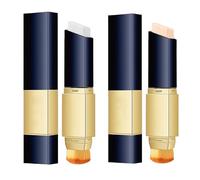 2-in-1 Double Head White Foundation Stick | Color Changing Foundation Stick | Peptide Bounce Face Concealer with Brush | Sweat-Resistant Streak-Free Blendable Concealer Sticks for Women