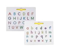 2-in-1 Double Sided Magnetic Alphabet Edition, Magnetic Letters Practicing Board, Magnets Tracing ABC Alphabet Board, Kids Drawing Board with Stylus Pens Educational Toy for Boys and Girls (A)